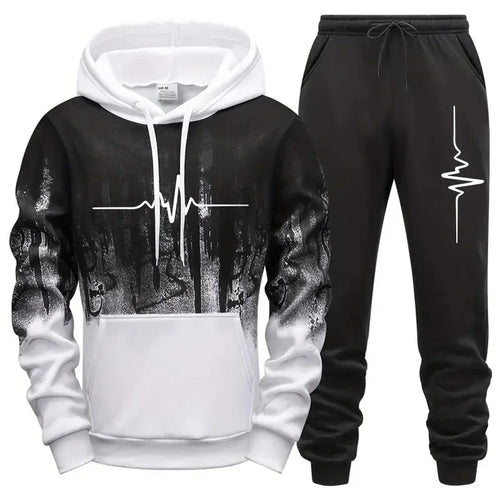 High Quality Men's Tracksuit Casual Jogging Men Versatile Sweatshirts Sweat Pants Fashion Comfort Daily Sports Simple Hoodie Set